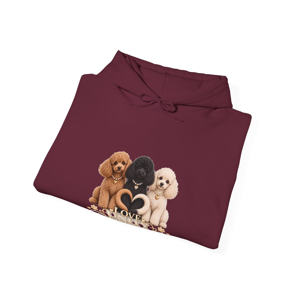 SOSO “Love, Unity & Kindness” Poodle Self-Expression Unisex Pullover Hoodie
