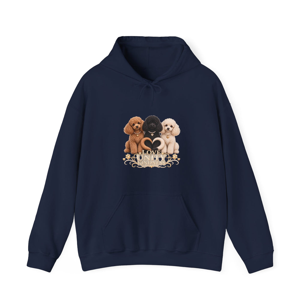 SOSO “Love, Unity & Kindness” Poodle Self-Expression Unisex Pullover Hoodie