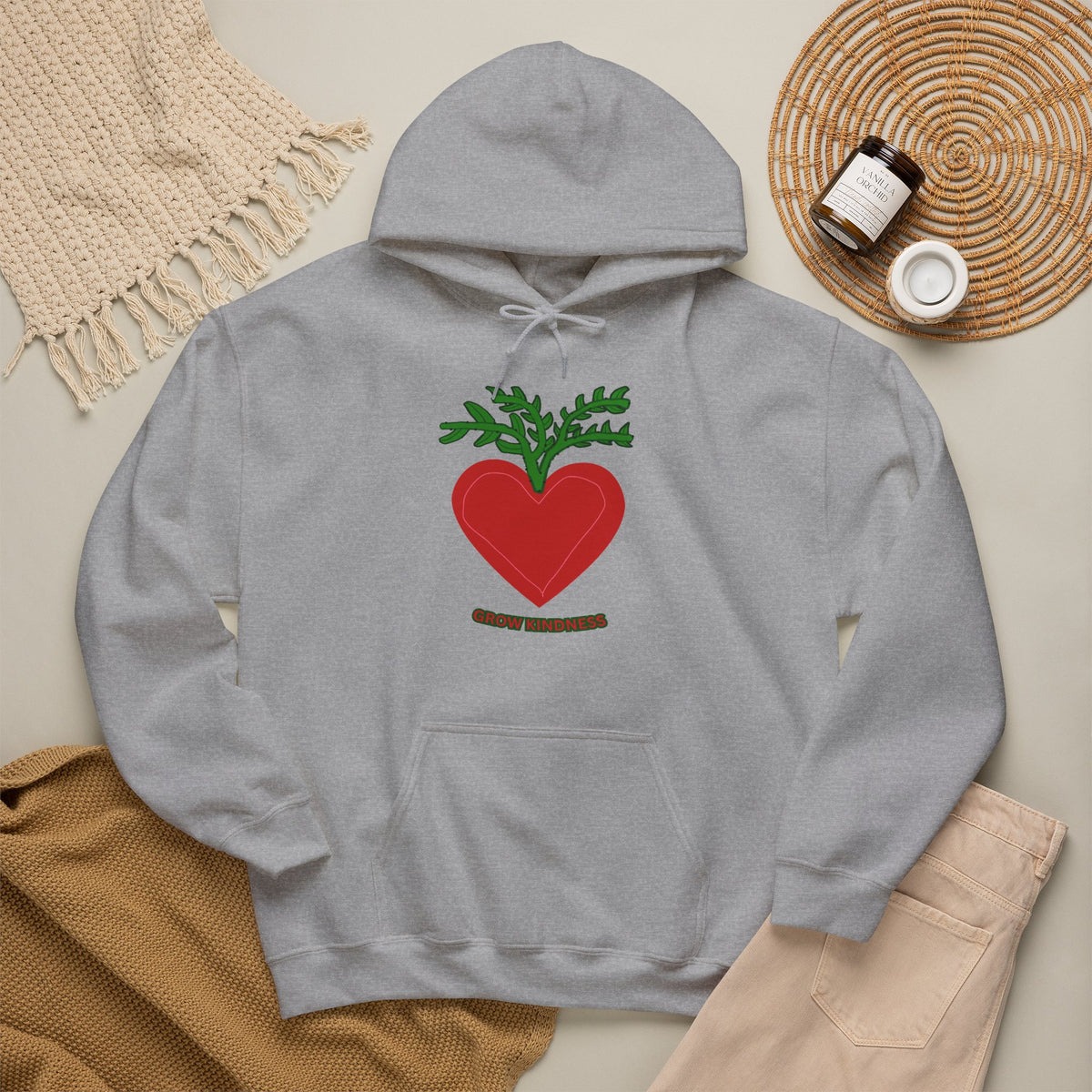 SOSO “Grow Kindness” Self-Expression Unisex Pullover Hoodie