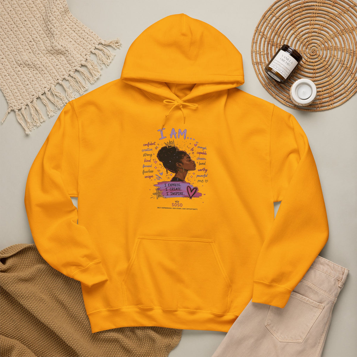 SOSO “I Am” Self-Expression Pullover Hoodie