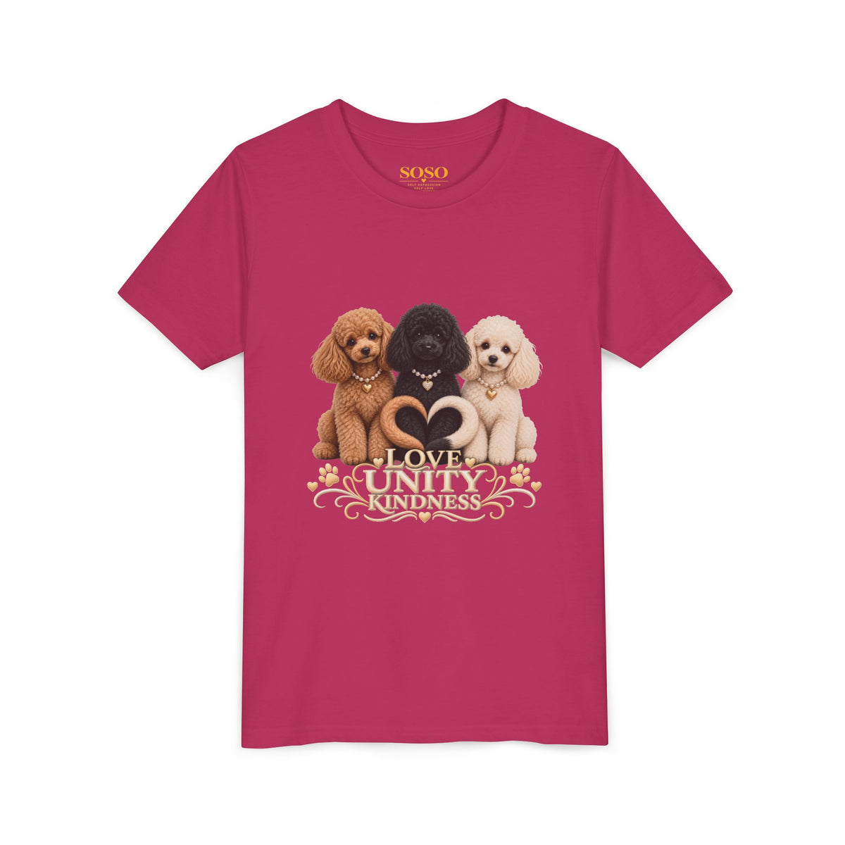 SOSO “Love, Unity & Kindness” Poodle Youth Self-Expression Tee