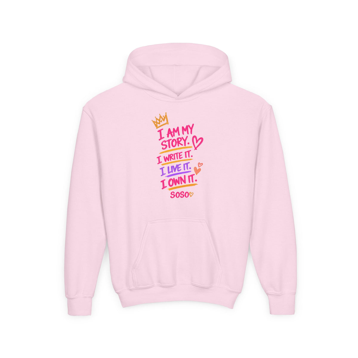 SOSO “My Story” Youth Self-Expression Pullover Hoodie