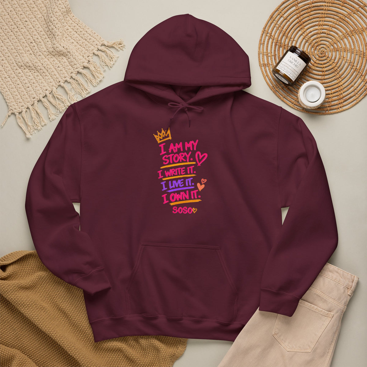 SOSO “My Story” Self-Expression Unisex Pullover Hoodie