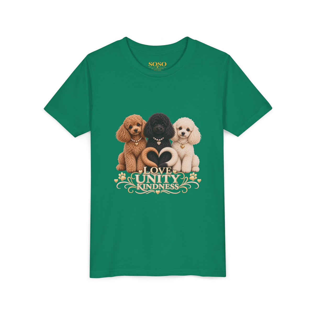 SOSO “Love, Unity & Kindness” Poodle Youth Self-Expression Tee