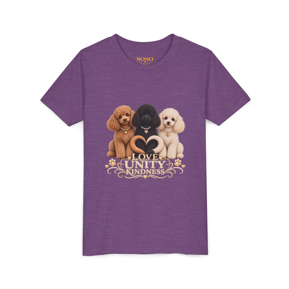 SOSO “Love, Unity & Kindness” Poodle Youth Self-Expression Tee