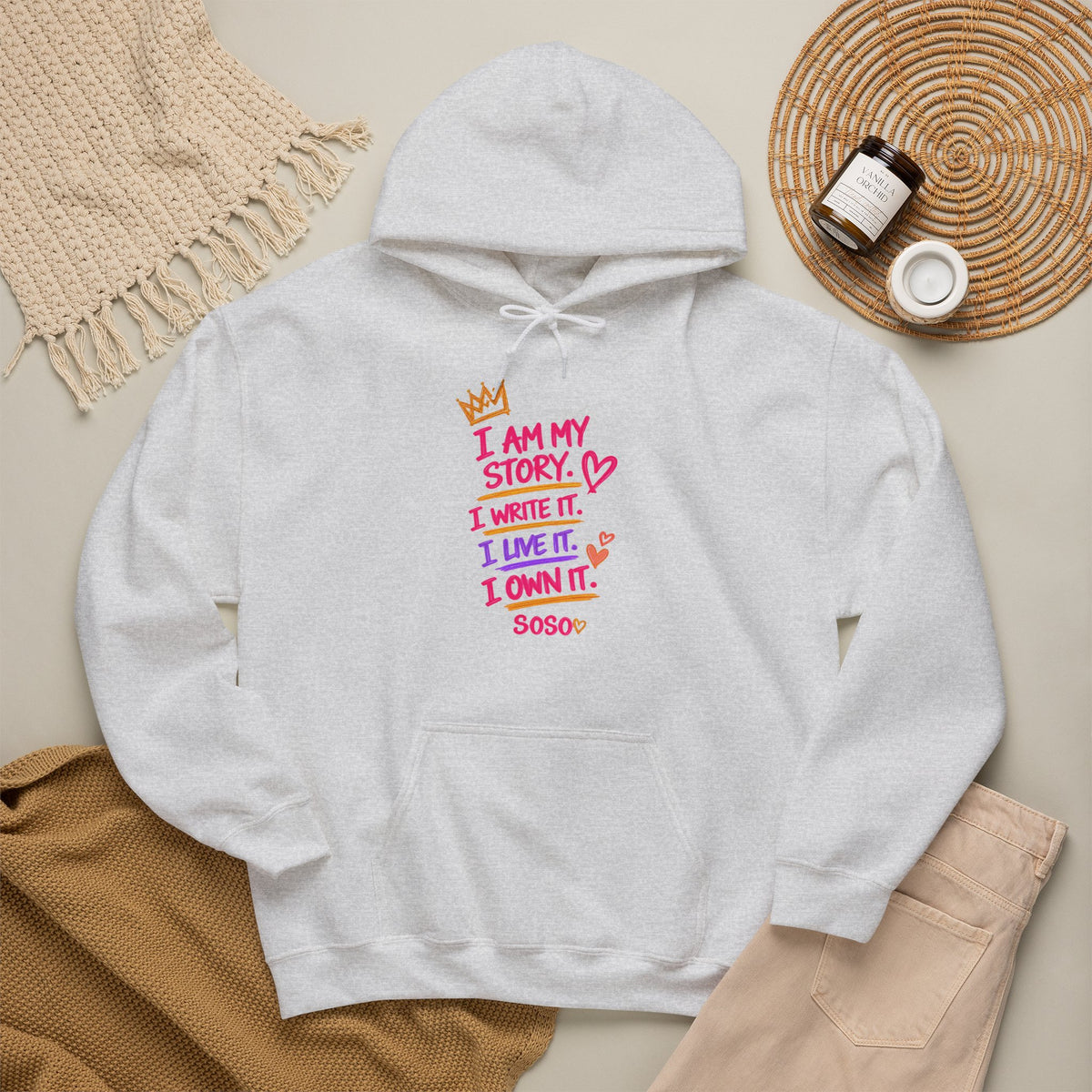 SOSO “My Story” Self-Expression Unisex Pullover Hoodie