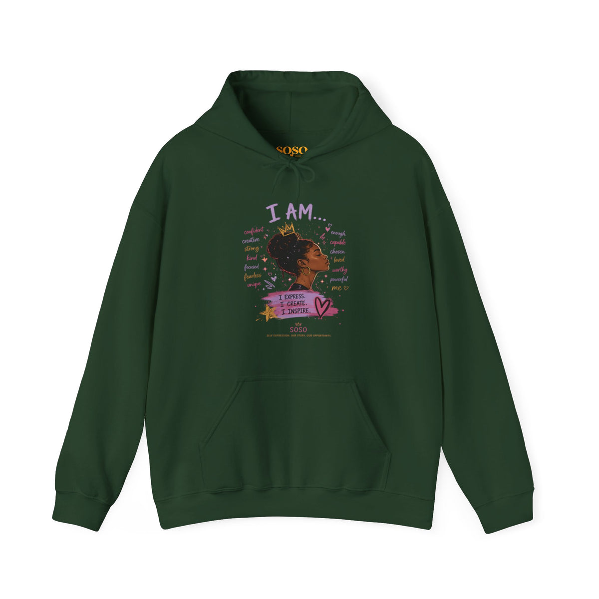 SOSO “I Am” Self-Expression Pullover Hoodie