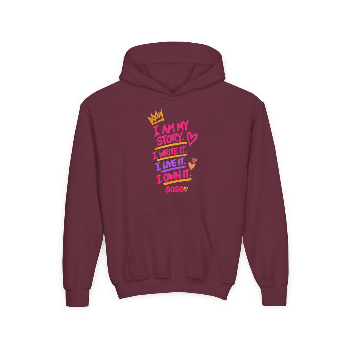 SOSO “My Story” Youth Self-Expression Pullover Hoodie