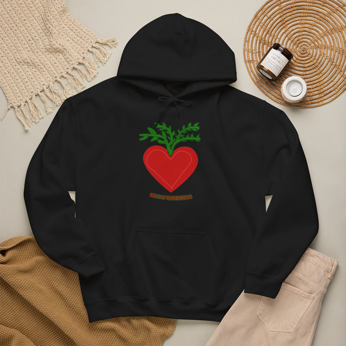 SOSO “Grow Kindness” Self-Expression Unisex Pullover Hoodie