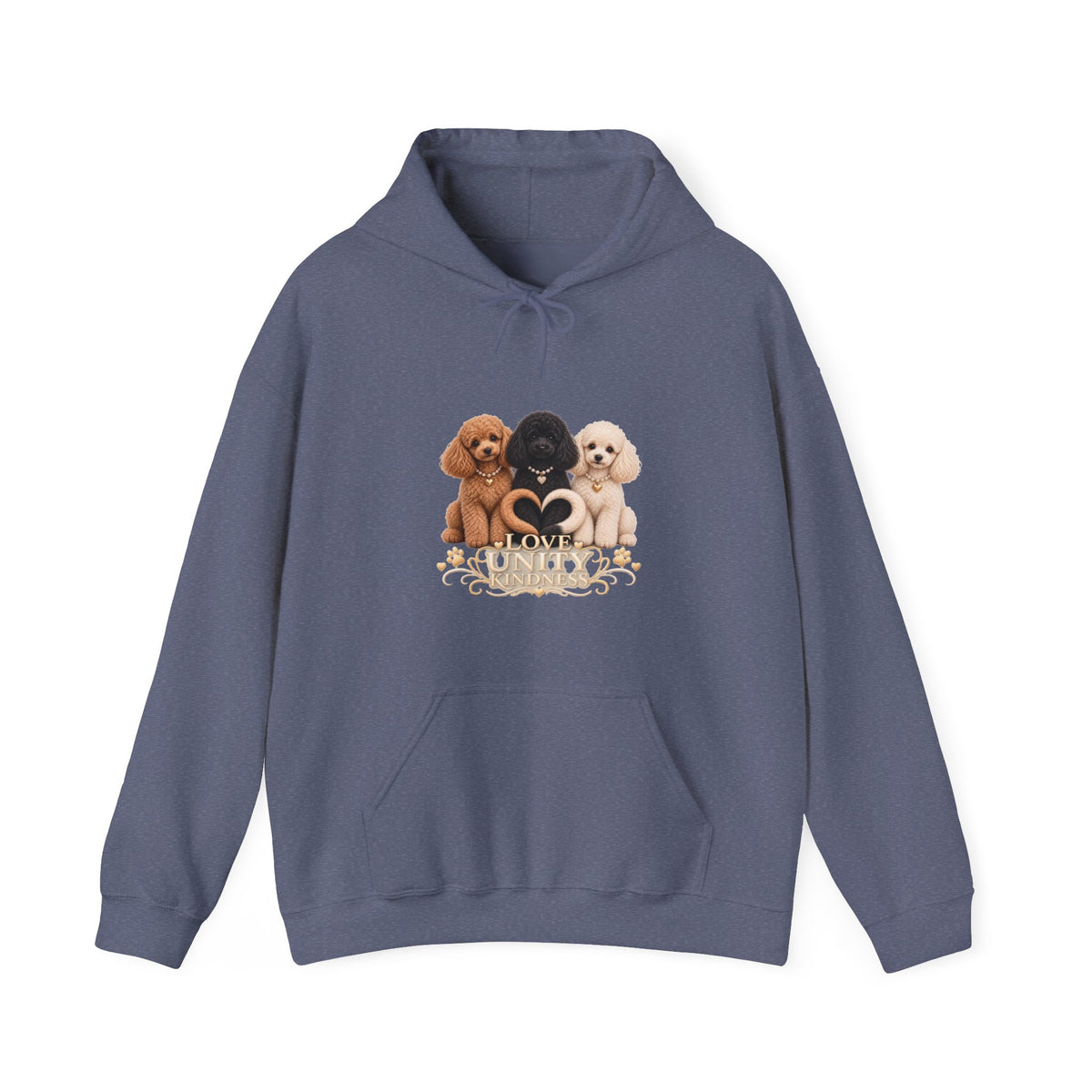 SOSO “Love, Unity & Kindness” Poodle Self-Expression Unisex Pullover Hoodie