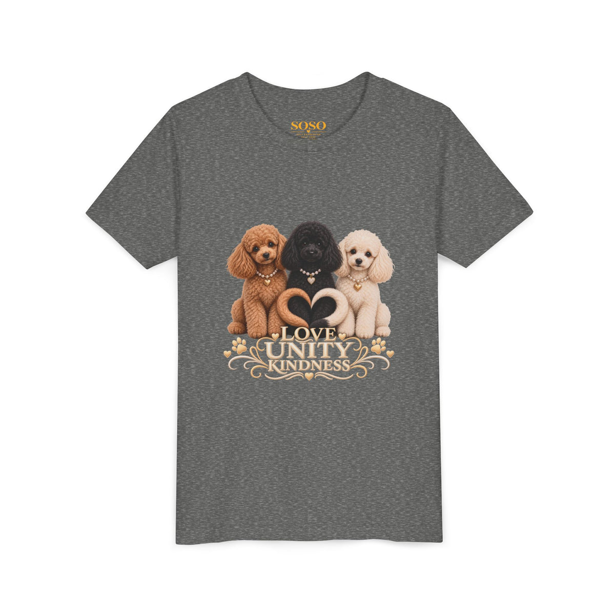 SOSO “Love, Unity & Kindness” Poodle Youth Self-Expression Tee