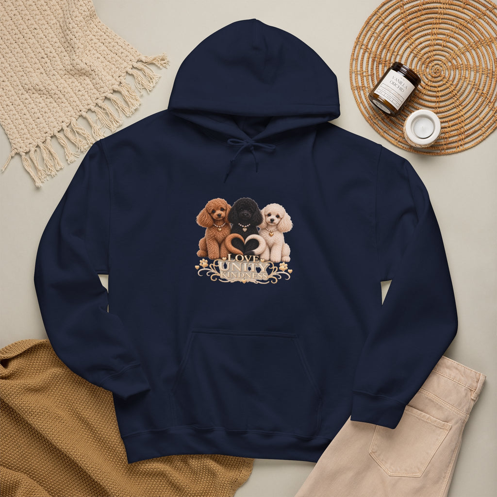 SOSO “Love, Unity & Kindness” Poodle Self-Expression Unisex Pullover Hoodie