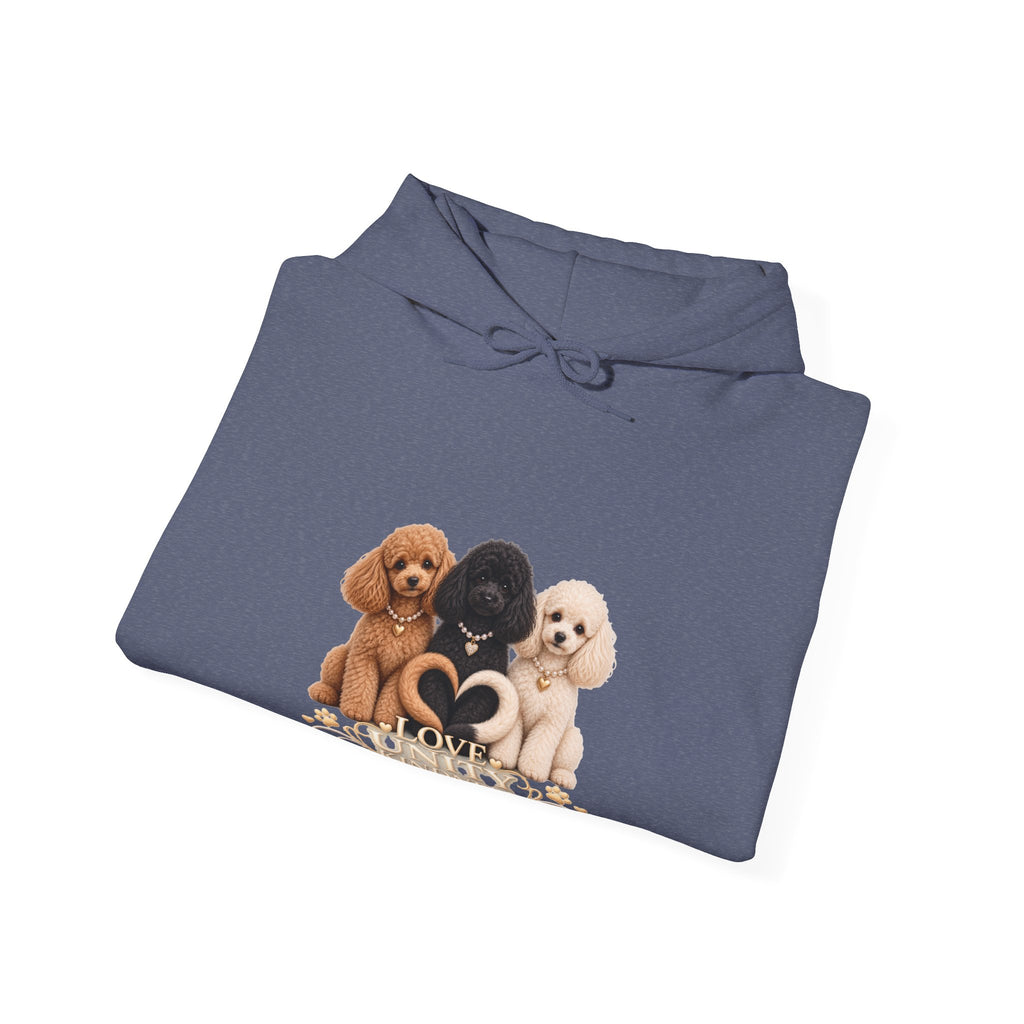 SOSO “Love, Unity & Kindness” Poodle Self-Expression Unisex Pullover Hoodie