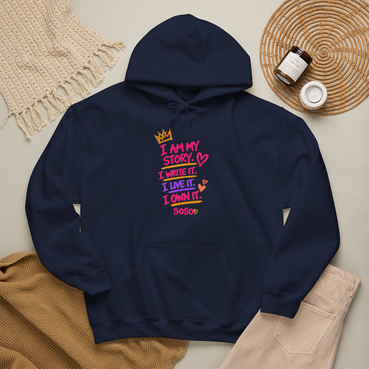 SOSO “My Story” Self-Expression Unisex Pullover Hoodie