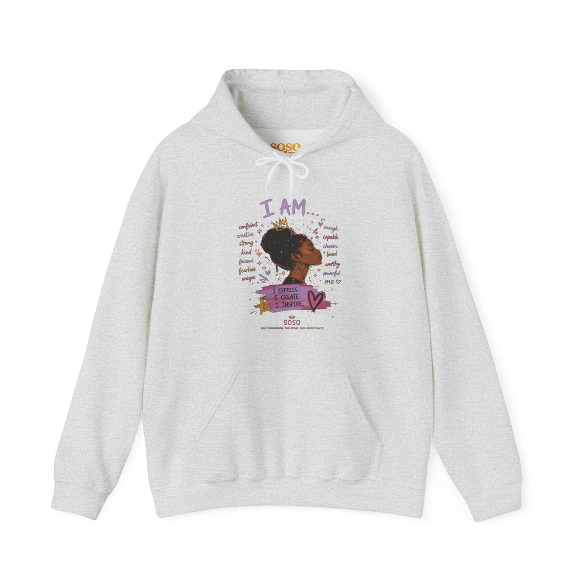 SOSO “I Am” Self-Expression Pullover Hoodie