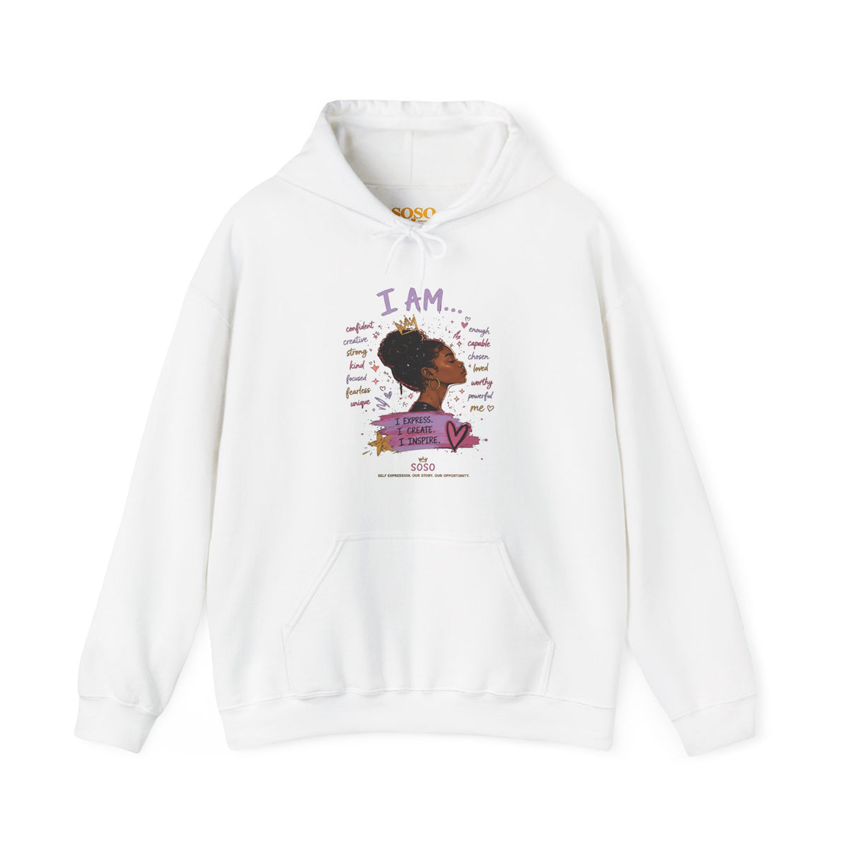 SOSO “I Am” Self-Expression Pullover Hoodie