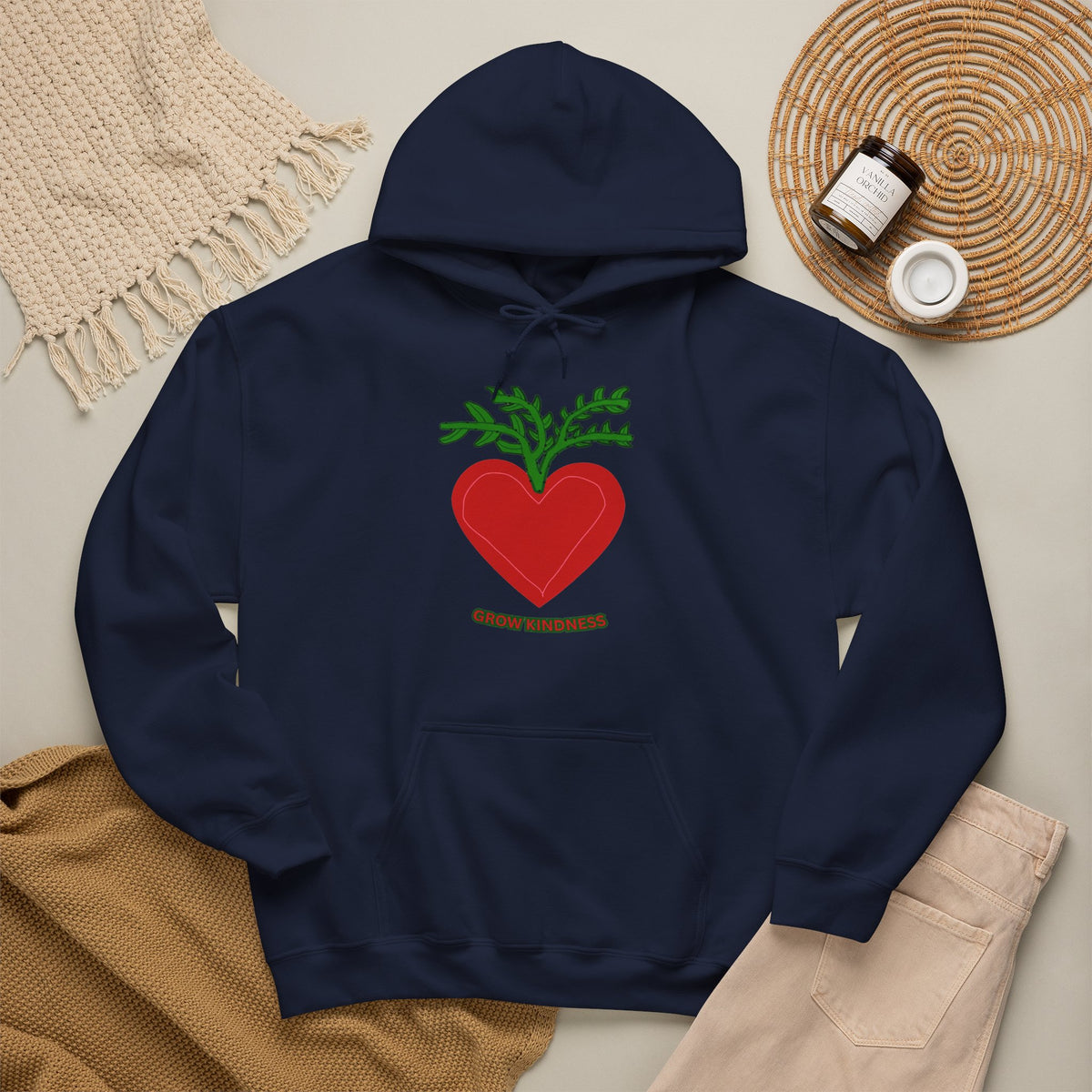 SOSO “Grow Kindness” Self-Expression Unisex Pullover Hoodie