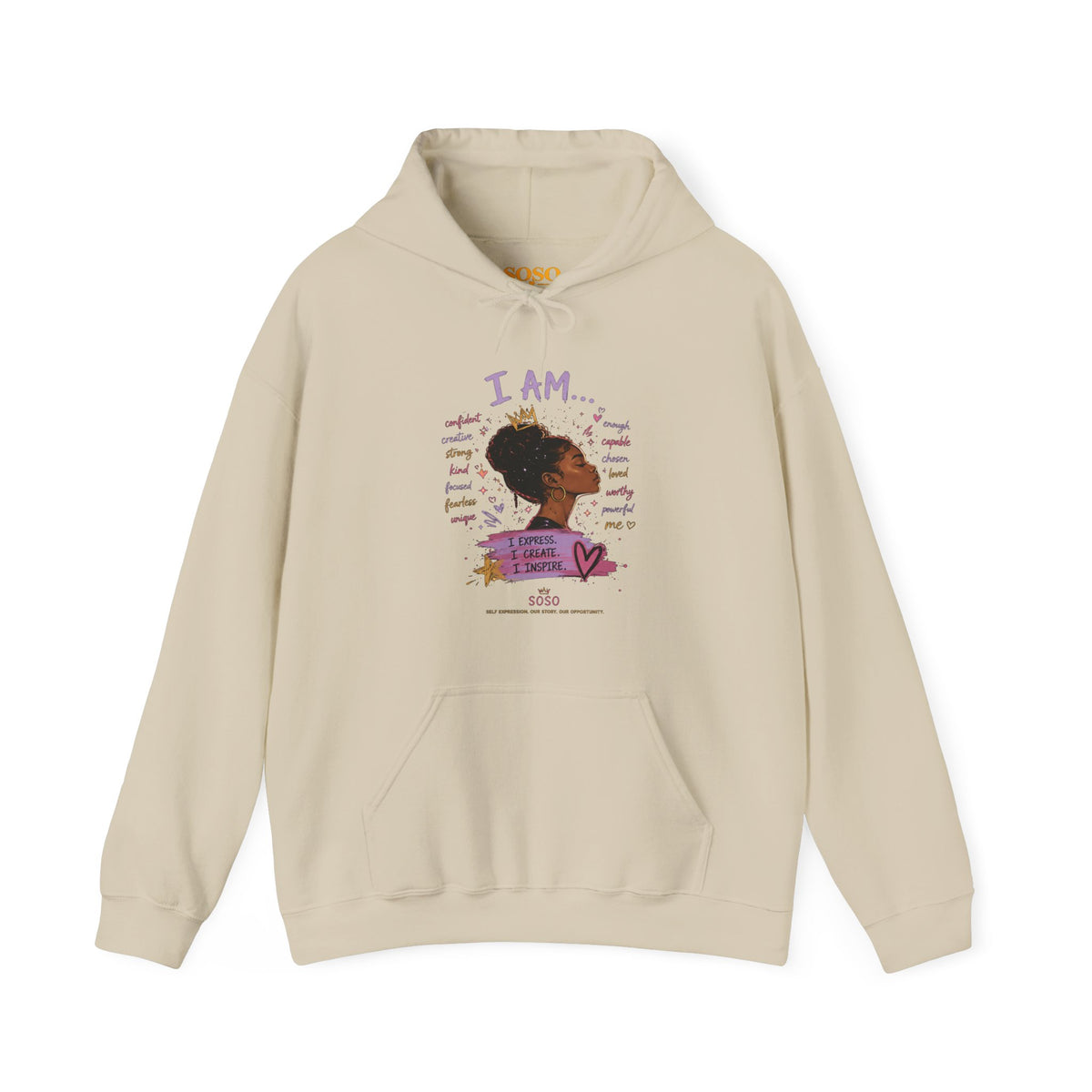 SOSO “I Am” Self-Expression Pullover Hoodie