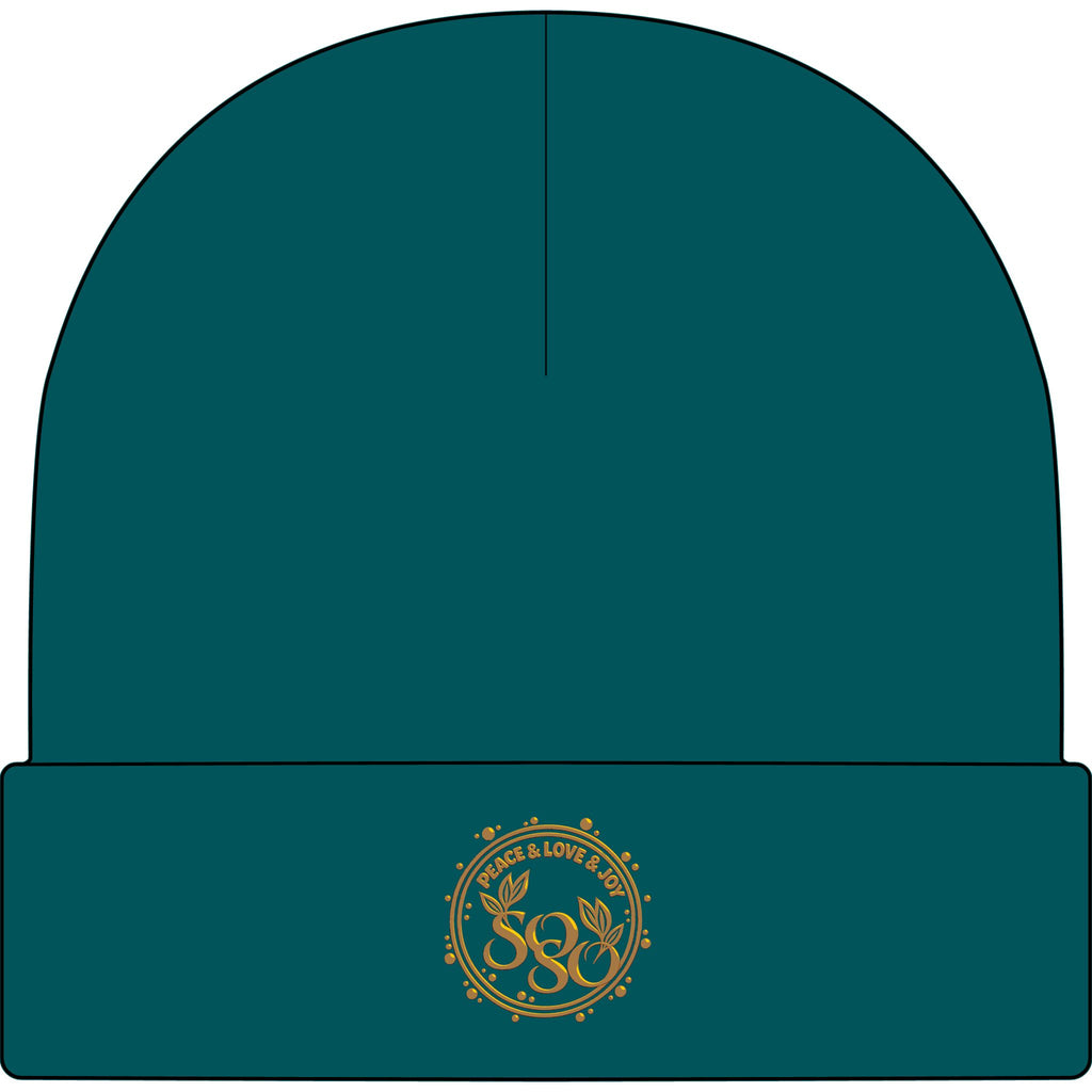 SOSO Signature Embroidered Cuff Beanie — Gold Collection