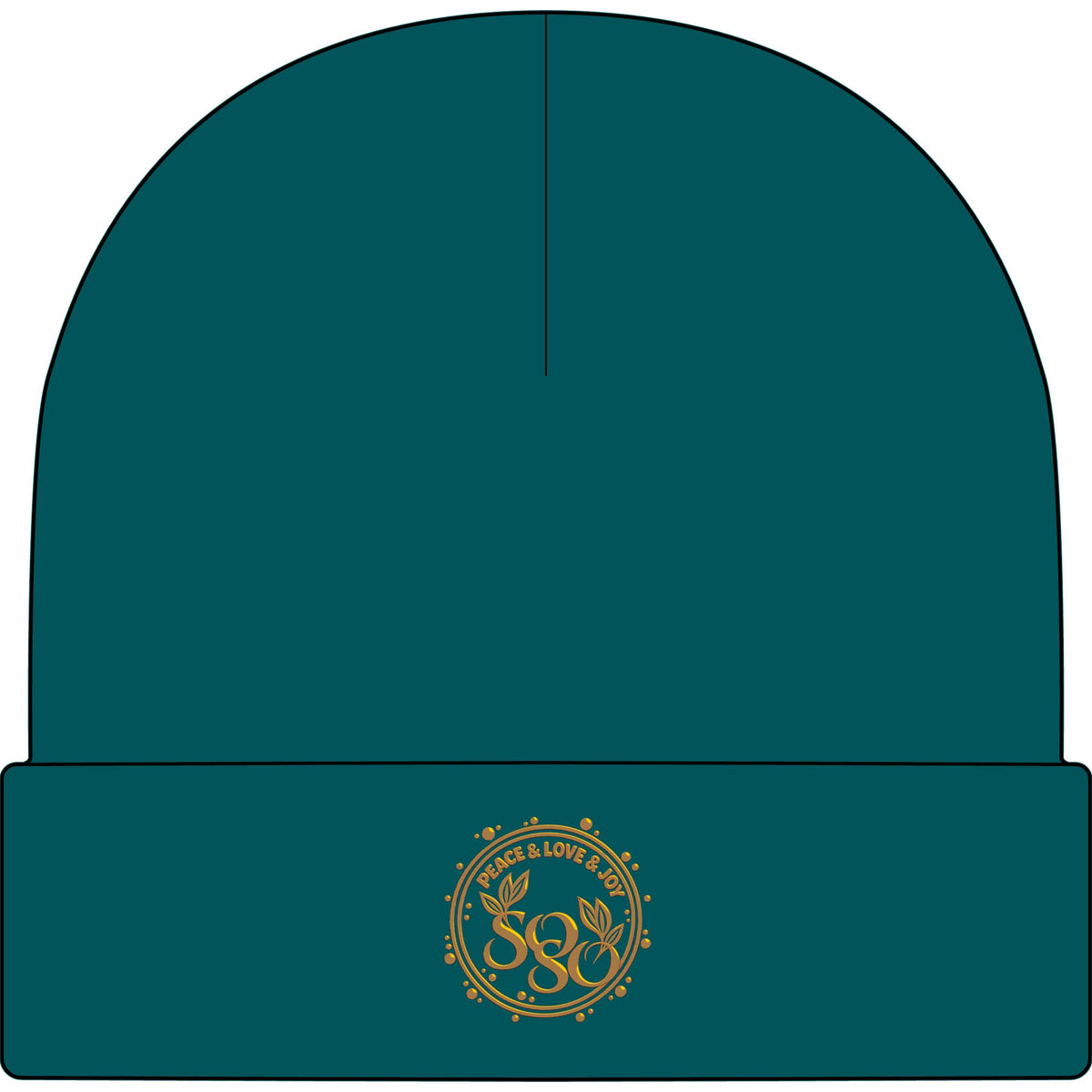 SOSO Signature Embroidered Cuff Beanie — Gold Collection