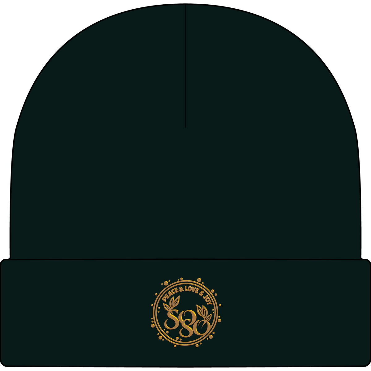 SOSO Signature Embroidered Cuff Beanie — Gold Collection