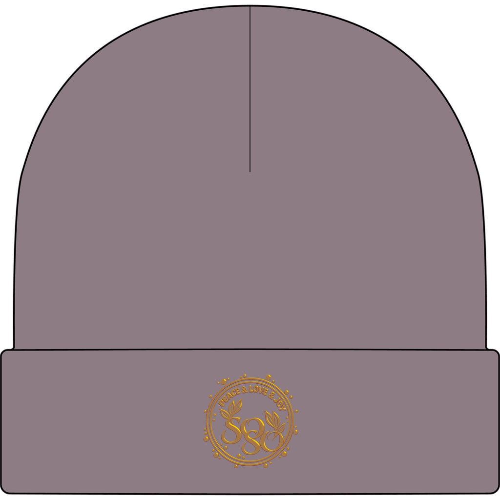 SOSO Signature Embroidered Cuff Beanie — Gold Collection