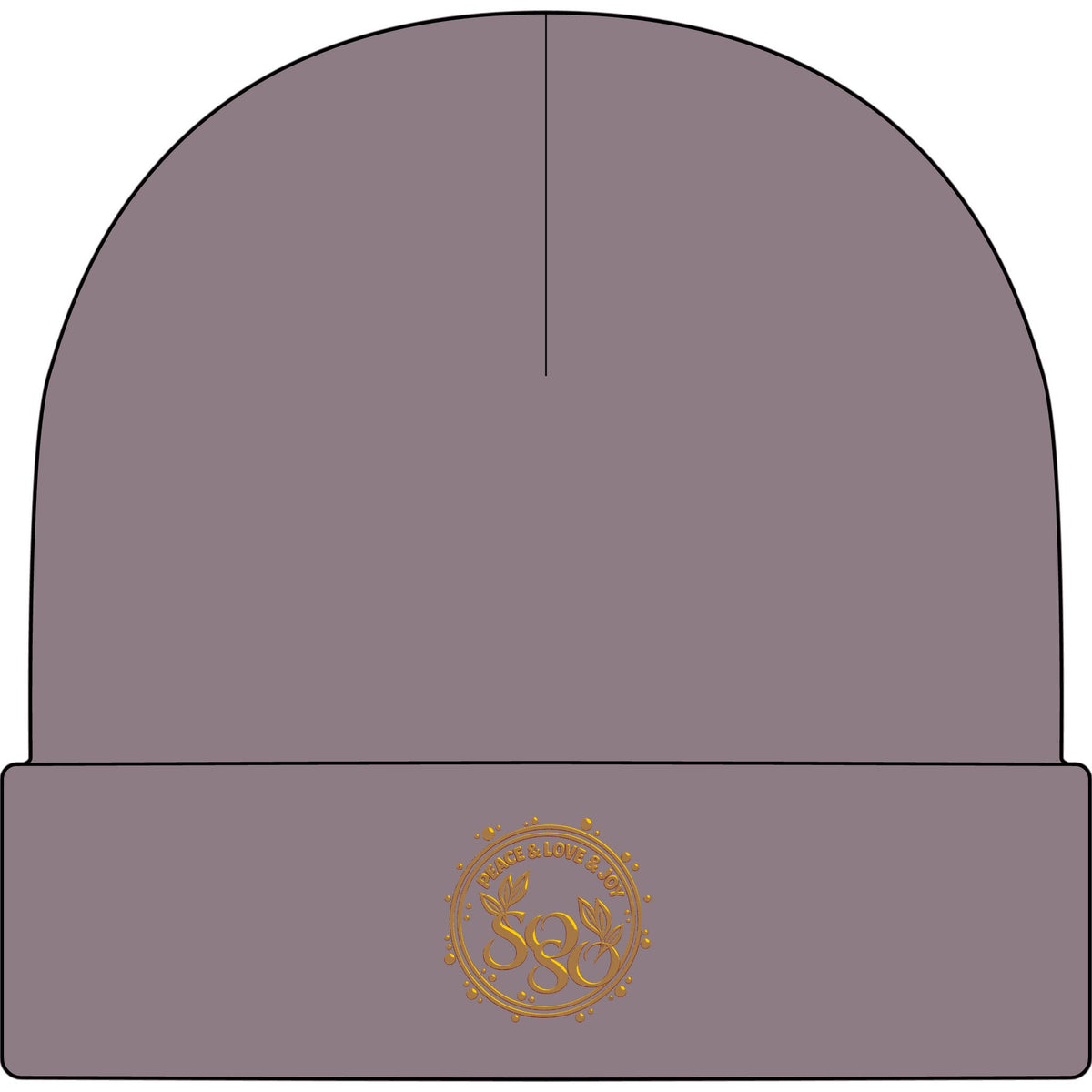 SOSO Signature Embroidered Cuff Beanie — Gold Collection