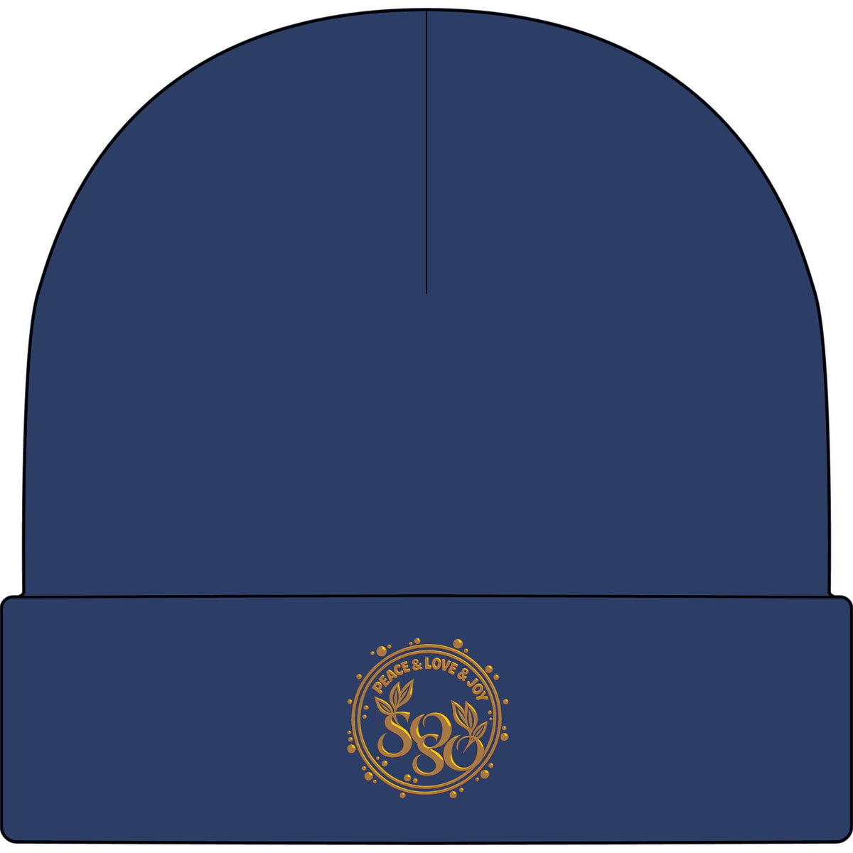 SOSO Signature Embroidered Cuff Beanie — Gold Collection