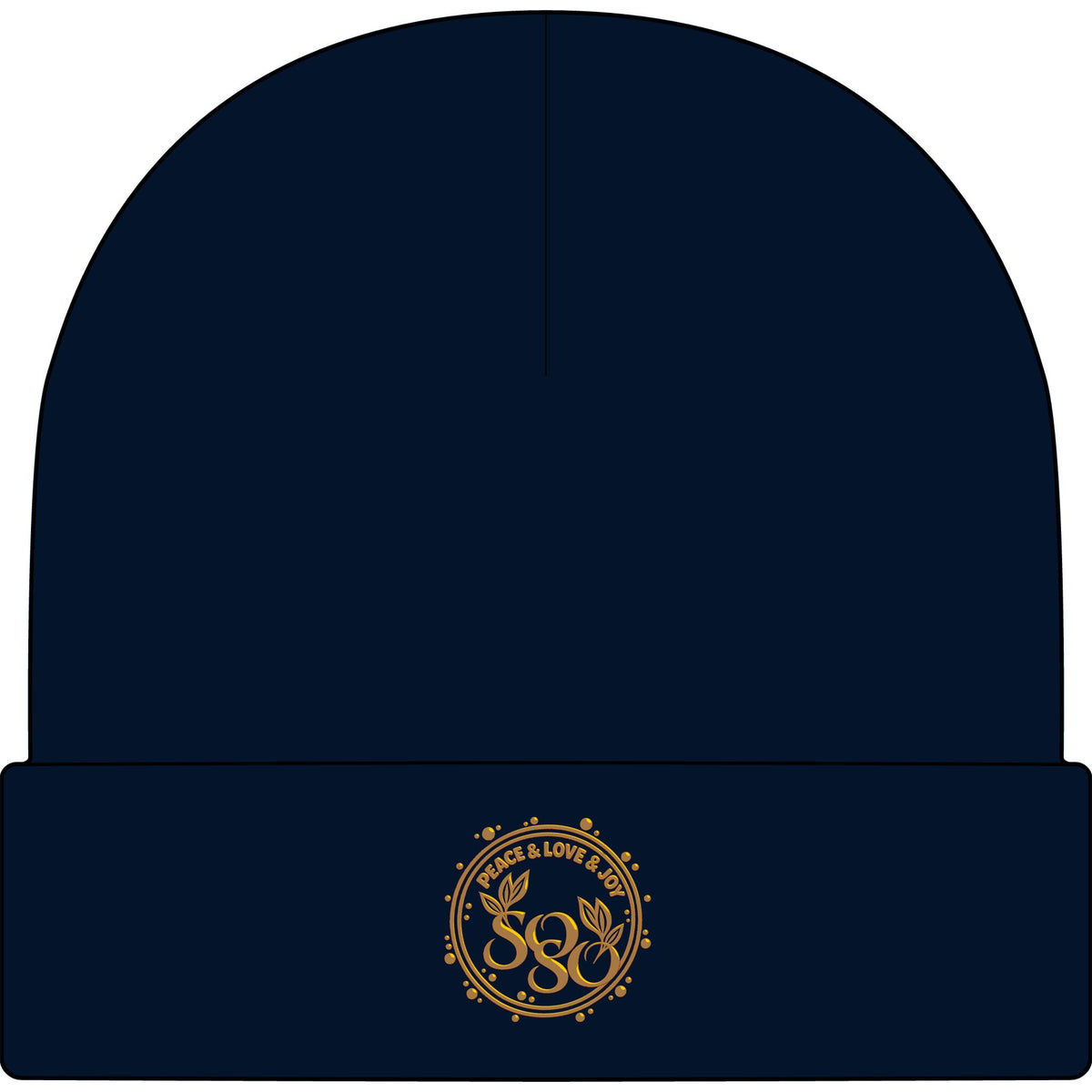 SOSO Signature Embroidered Cuff Beanie — Gold Collection