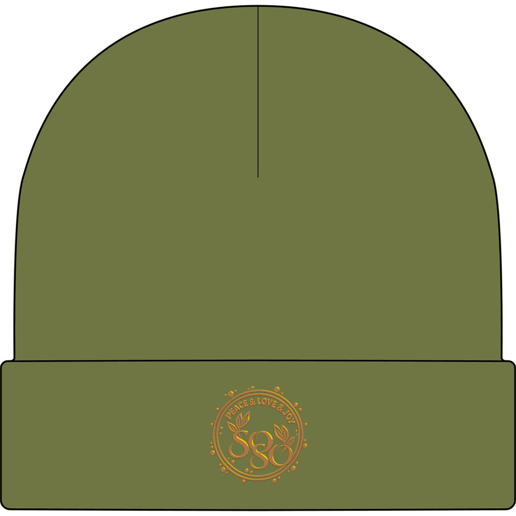 SOSO Signature Embroidered Cuff Beanie — Gold Collection