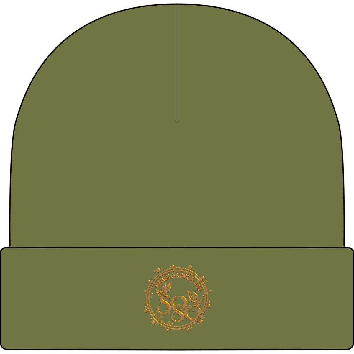 SOSO Signature Embroidered Cuff Beanie — Gold Collection