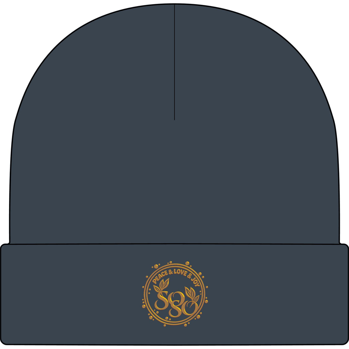 SOSO Signature Embroidered Cuff Beanie — Gold Collection