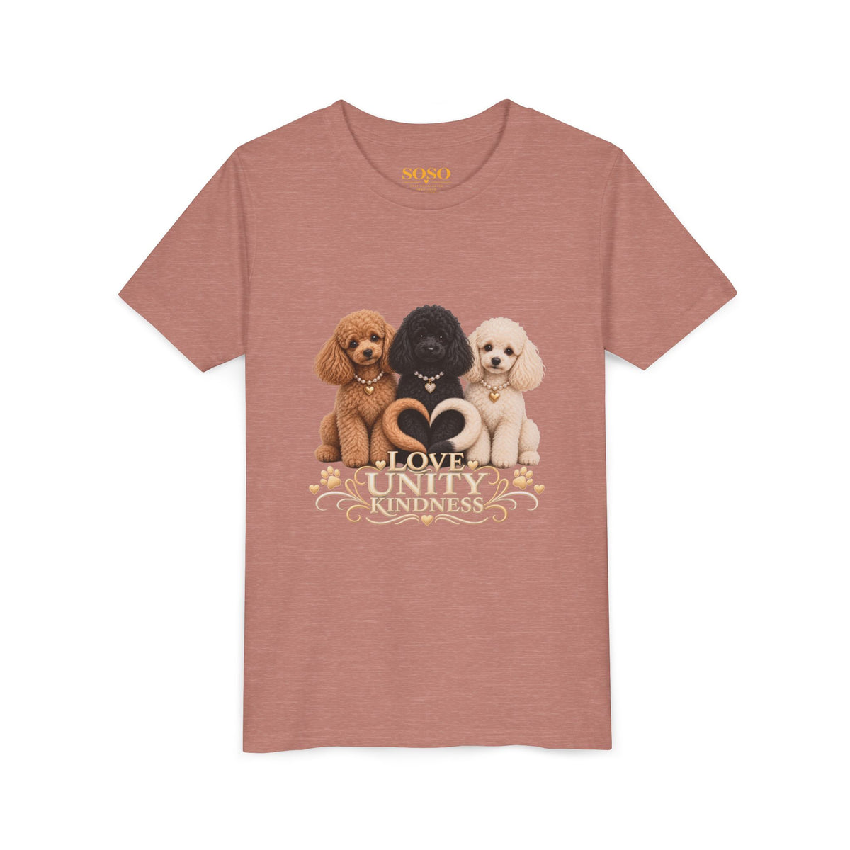 SOSO “Love, Unity & Kindness” Poodle Youth Self-Expression Tee