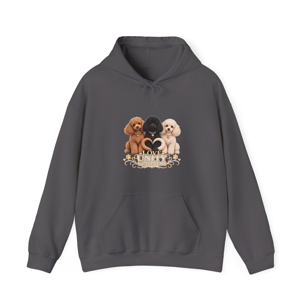 SOSO “Love, Unity & Kindness” Poodle Self-Expression Unisex Pullover Hoodie
