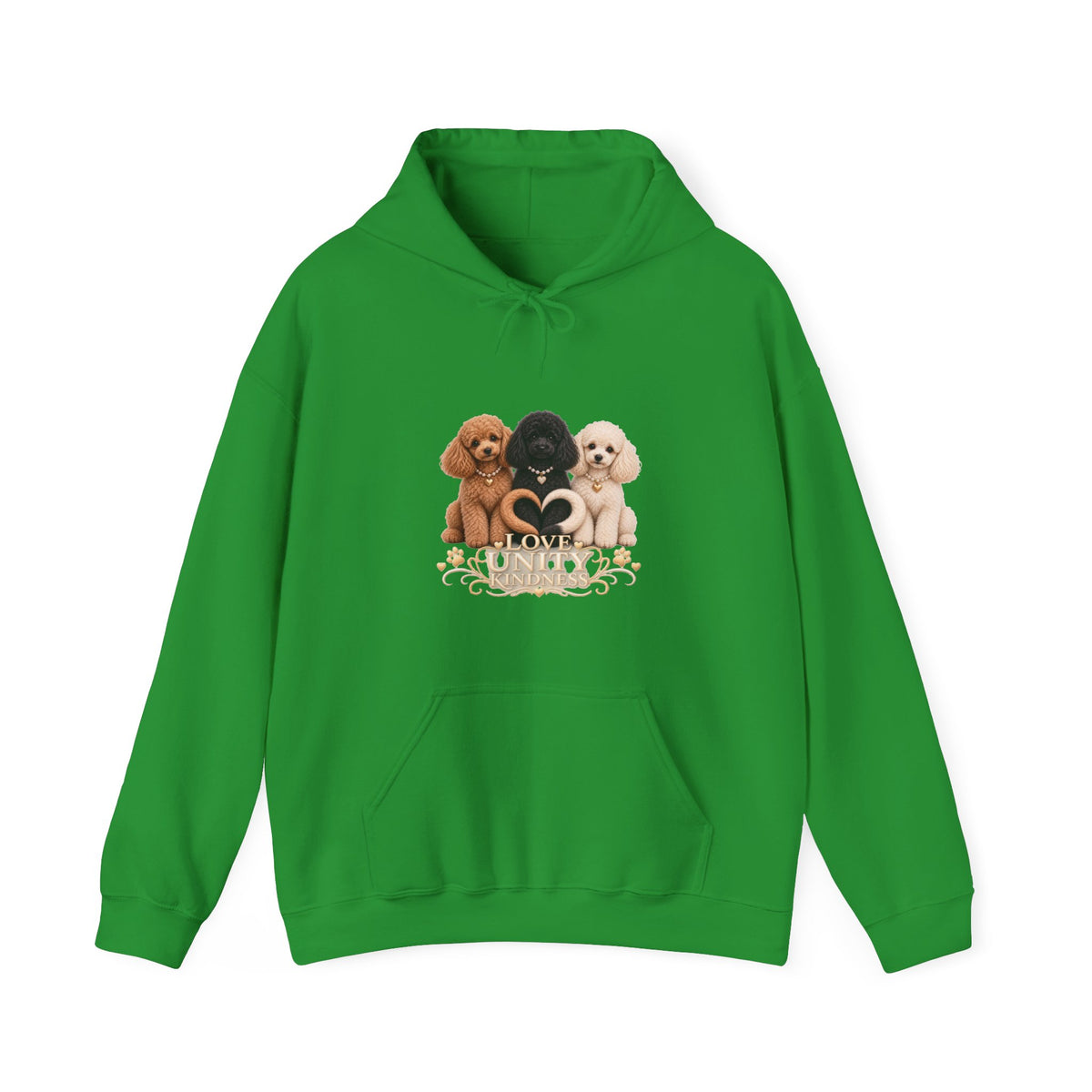 SOSO “Love, Unity & Kindness” Poodle Self-Expression Unisex Pullover Hoodie