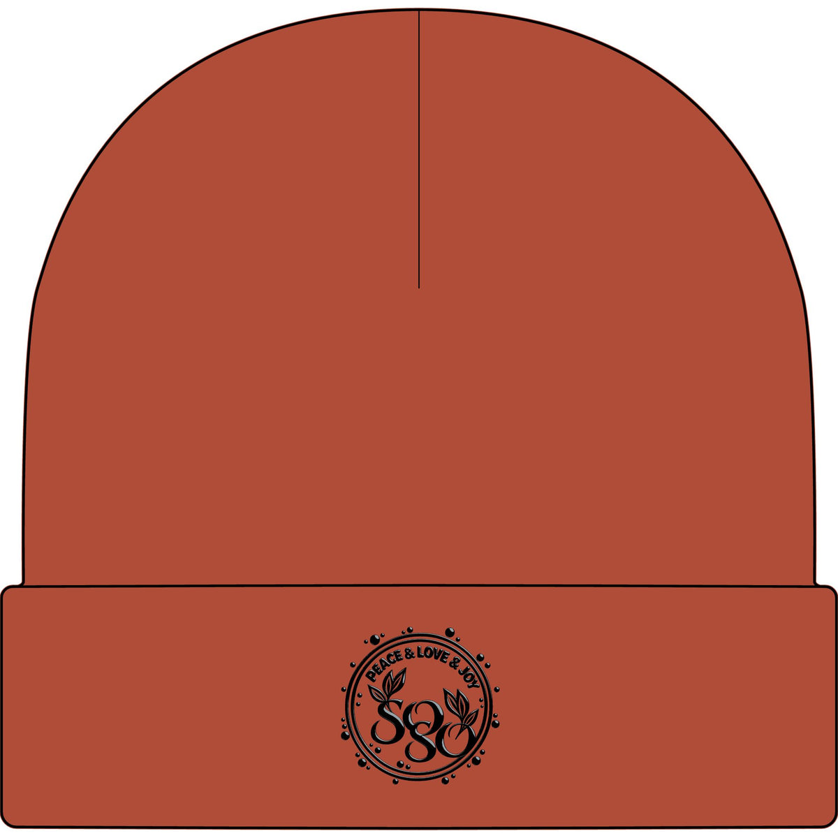 SOSO Signature Embroidered Cuff Beanie — Black Collection