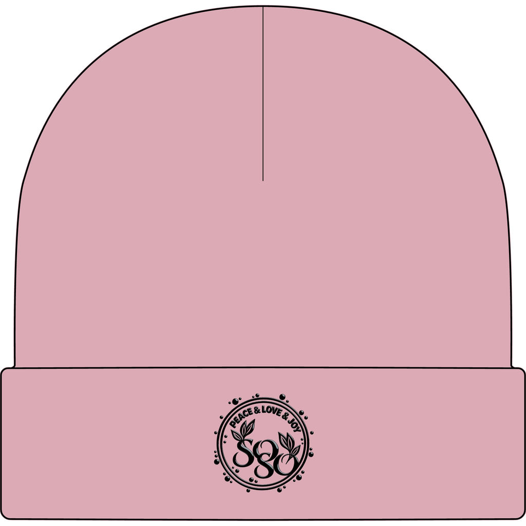 SOSO Signature Embroidered Cuff Beanie — Black Collection