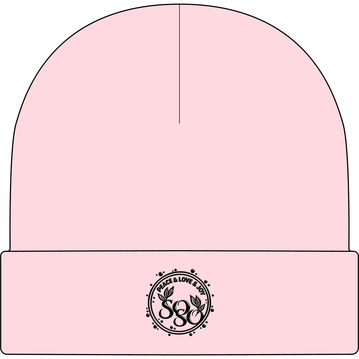 SOSO Signature Embroidered Cuff Beanie — Black Collection