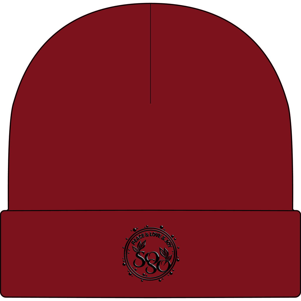 SOSO Signature Embroidered Cuff Beanie — Black Collection