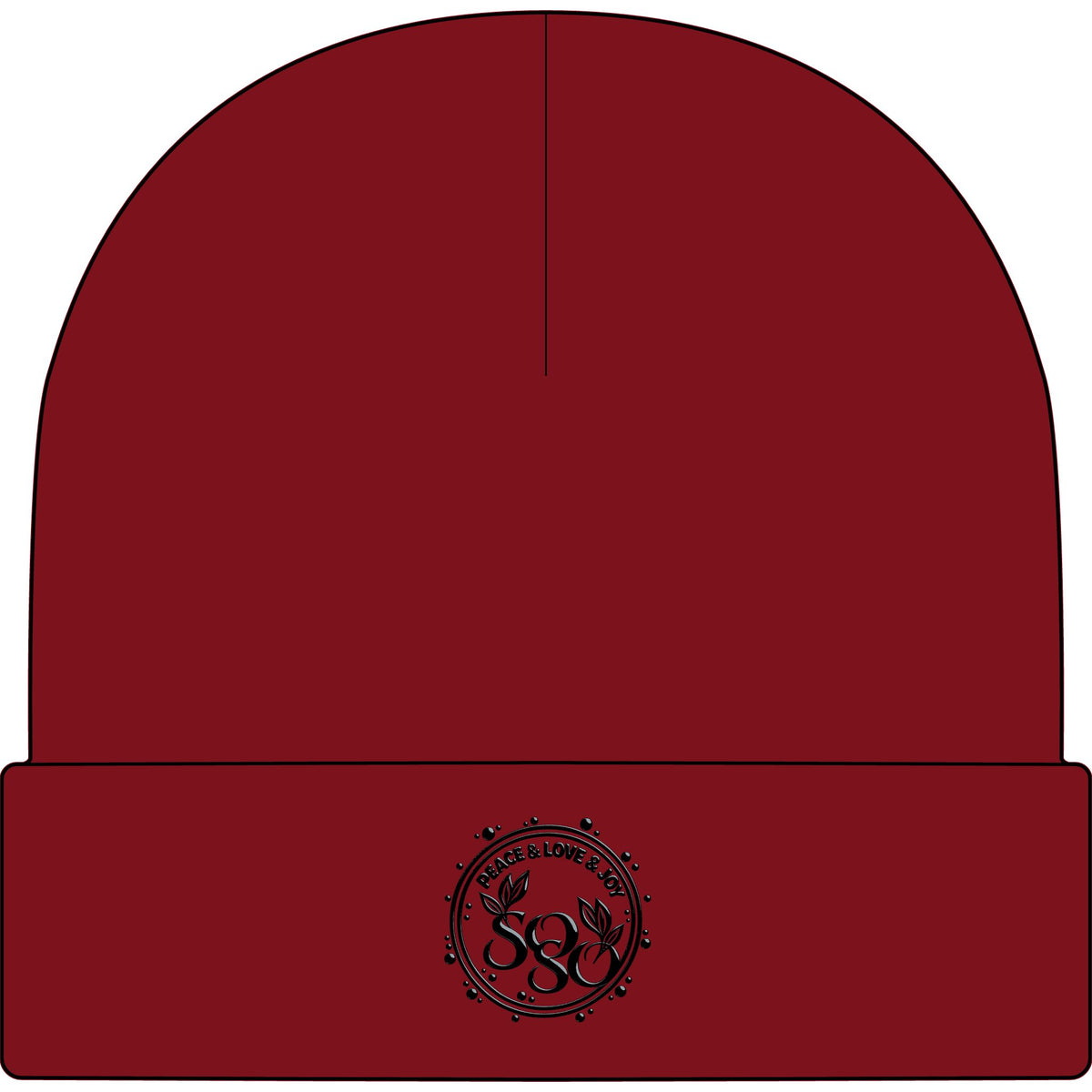 SOSO Signature Embroidered Cuff Beanie — Black Collection