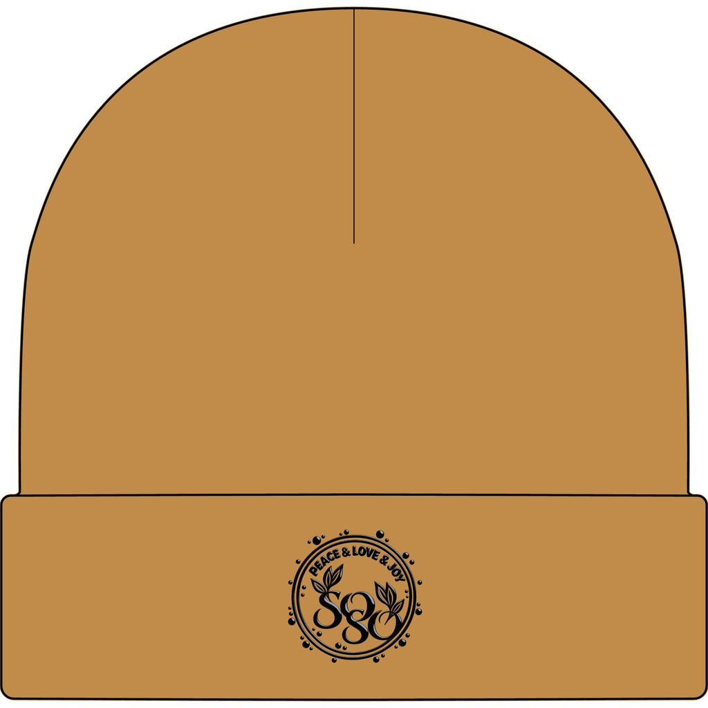SOSO Signature Embroidered Cuff Beanie — Black Collection