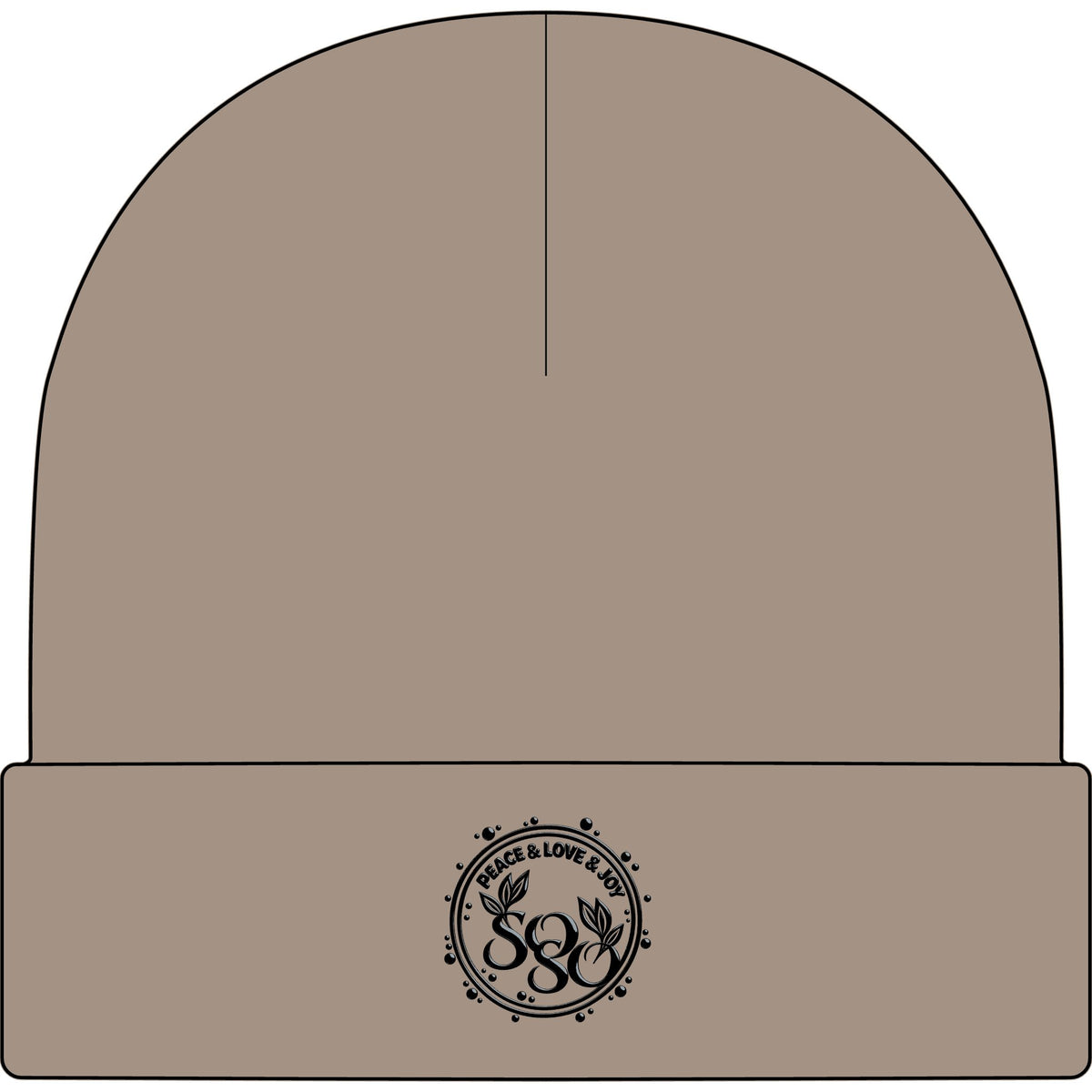 SOSO Signature Embroidered Cuff Beanie — Black Collection