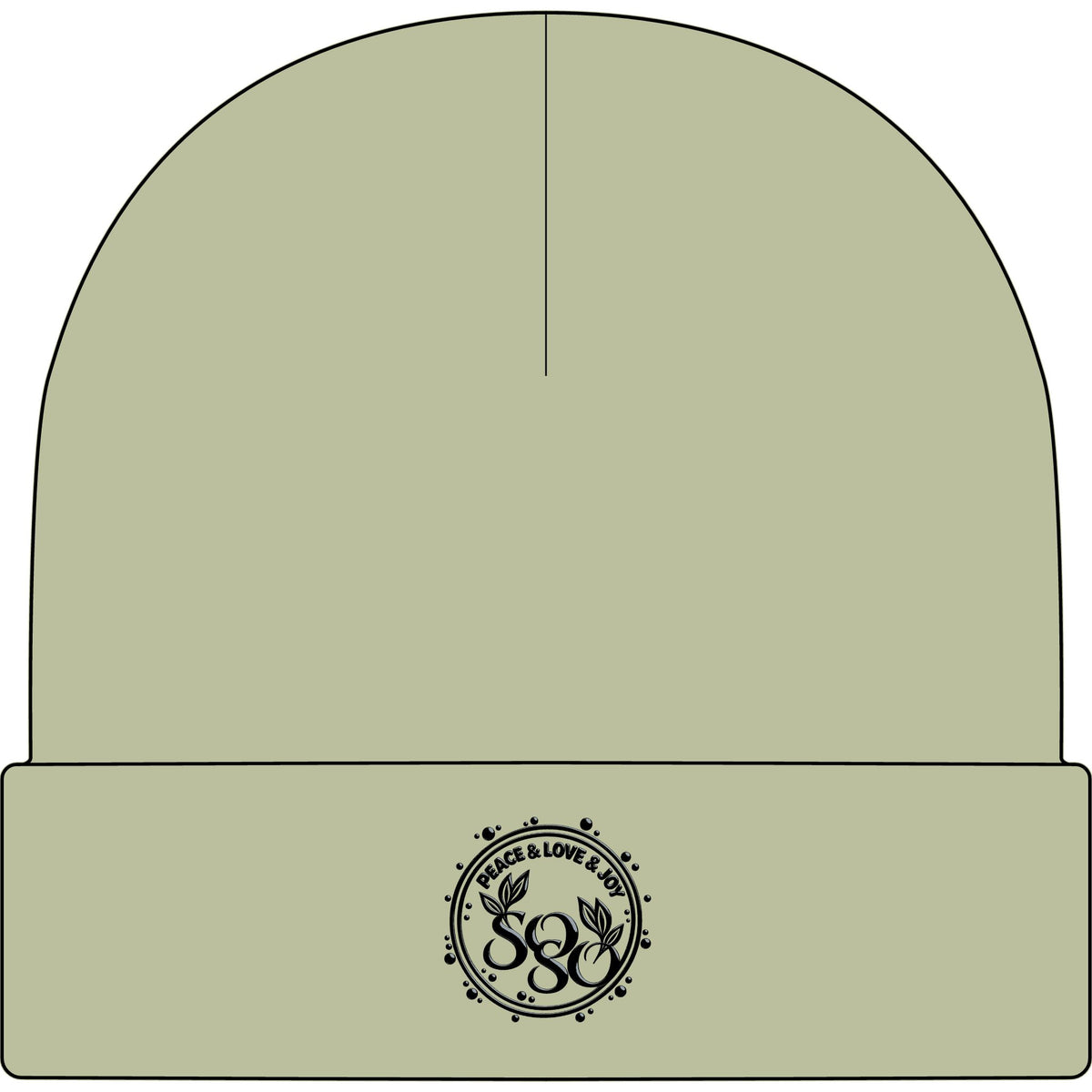 SOSO Signature Embroidered Cuff Beanie — Black Collection
