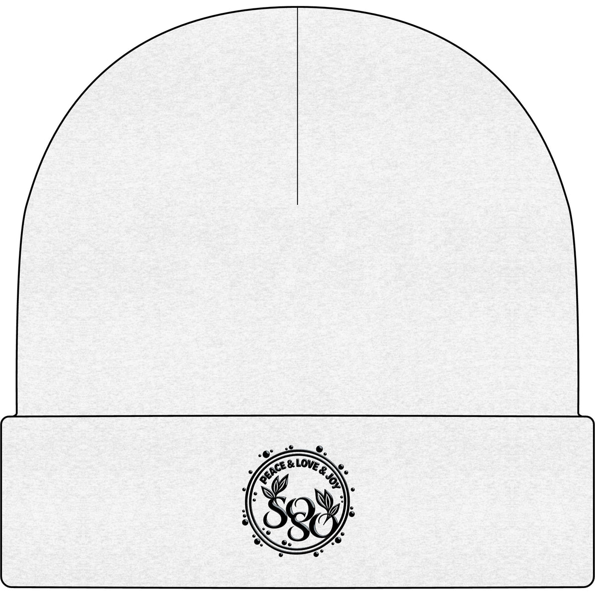 SOSO Signature Embroidered Cuff Beanie — Black Collection