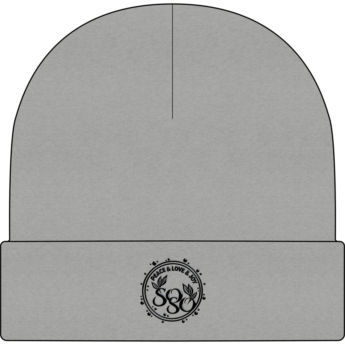 SOSO Signature Embroidered Cuff Beanie — Black Collection