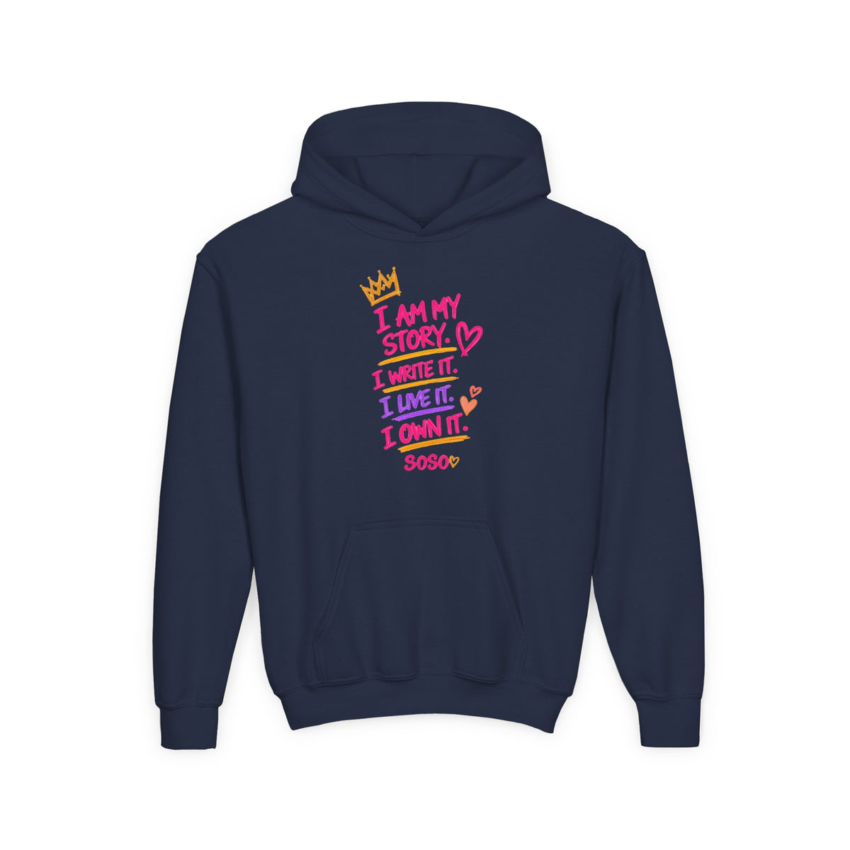 SOSO “My Story” Youth Self-Expression Pullover Hoodie
