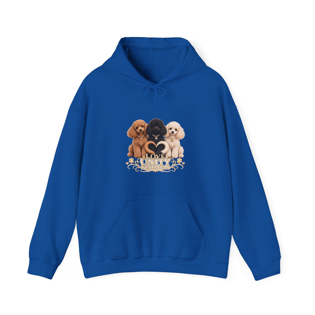 SOSO “Love, Unity & Kindness” Poodle Self-Expression Unisex Pullover Hoodie
