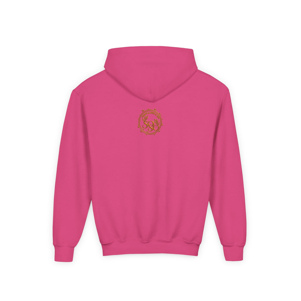 SOSO “Love, Unity & Kindness” Poodle Youth Self-Expression Pullover Hoodie