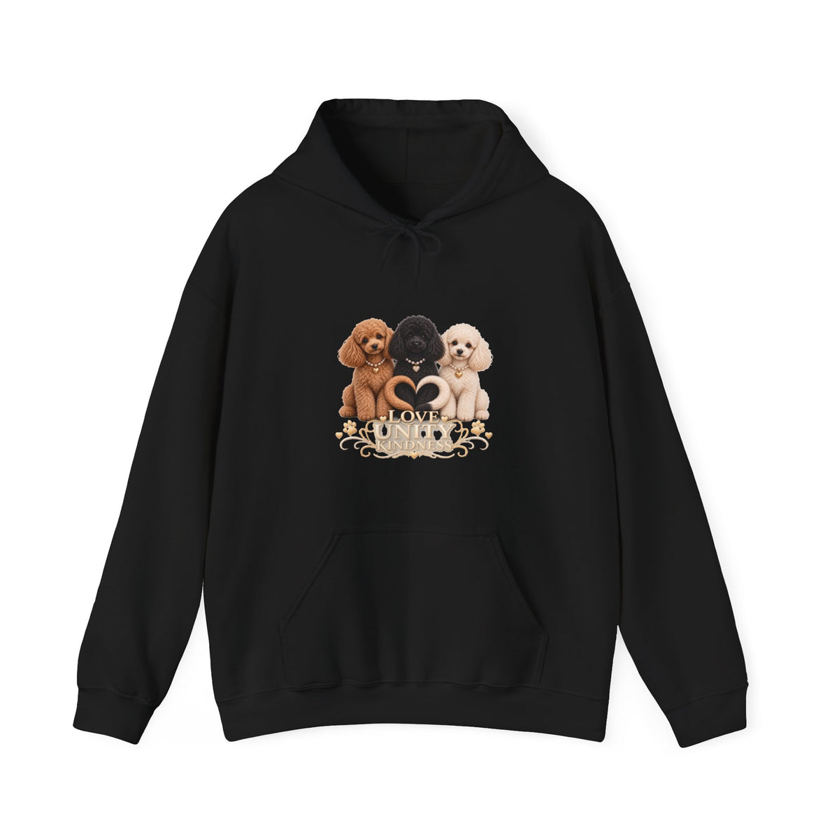 SOSO “Love, Unity & Kindness” Poodle Self-Expression Unisex Pullover Hoodie