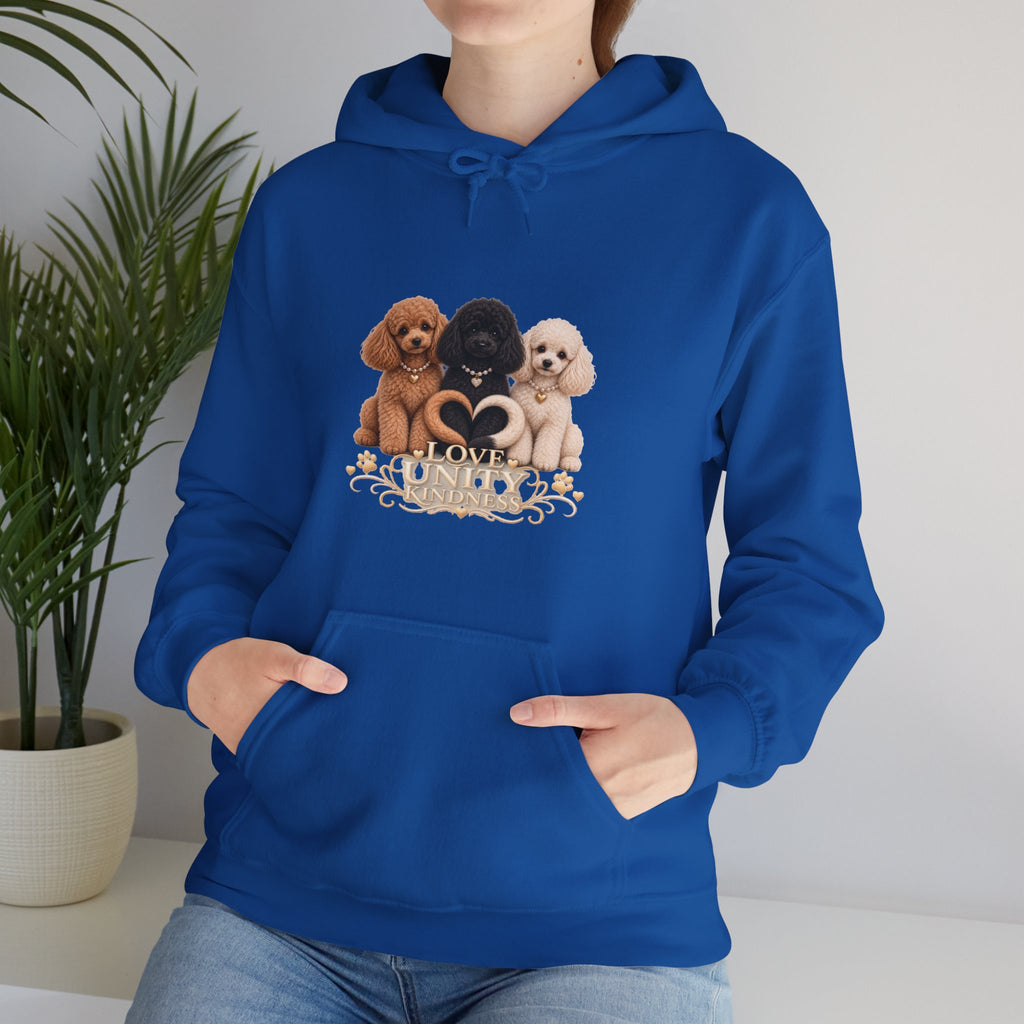 SOSO “Love, Unity & Kindness” Poodle Self-Expression Unisex Pullover Hoodie